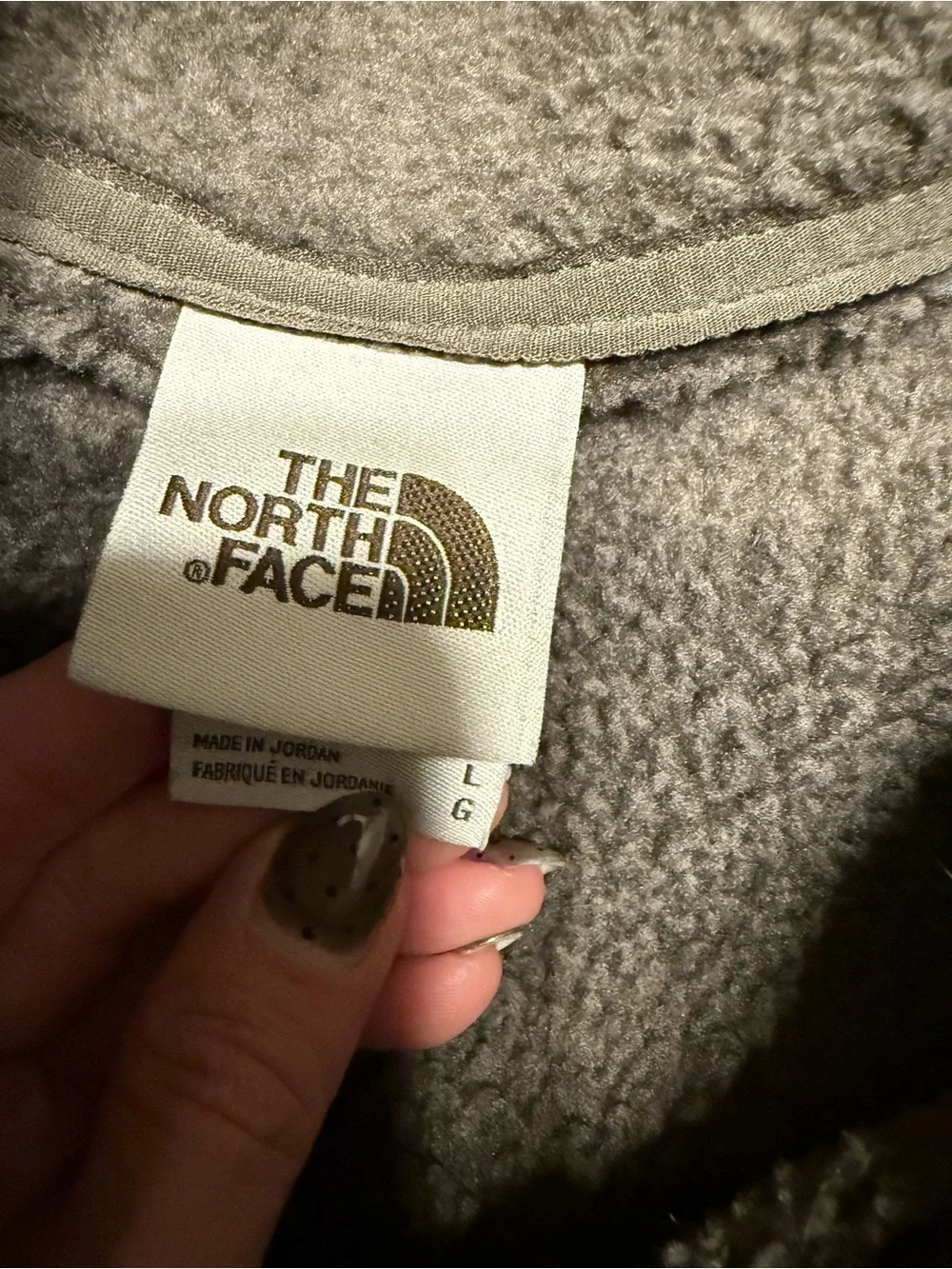 The North Face Charcoal Green Fleece Vest with Zip Pockets